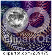 Silver Disco Ball Over Colorful Swirls
