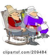 Relaxed Couple Sitting In Rocking Chairs