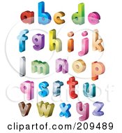 Poster, Art Print Of Digital Collage Of 3d Isometric Colorful Lowercase Letters