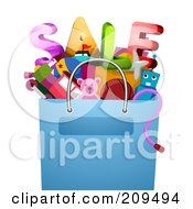 Bag Of Toys And Sale Text