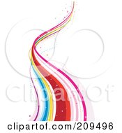 Royalty Free RF Clipart Illustration Of A Flowing Rainbow Background Over White 2