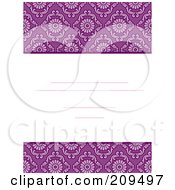 Poster, Art Print Of Purple Damask Invitation Design