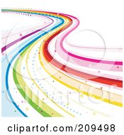 Royalty Free RF Clipart Illustration Of A Flowing Rainbow Background Over White 3