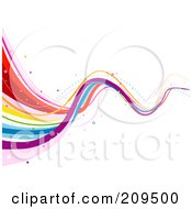 Poster, Art Print Of Bouncy Rainbow Wave Over White