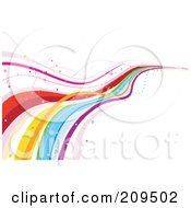 Royalty Free RF Clipart Illustration Of A Flowing Rainbow Background Over White 1