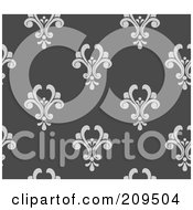 Royalty Free RF Clipart Illustration Of A Seamless Gray Damask Pattern Background