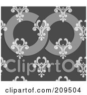 Poster, Art Print Of Seamless Gray Damask Pattern Background