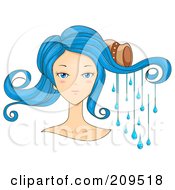 Poster, Art Print Of Beautiful Scorpio Womans Face With Water Dripping From Her Hair
