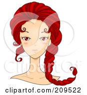 Beautiful Scorpio Womans Face With Her Hair Curling Like A Scorpions Tail