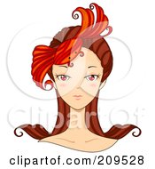 Royalty Free RF Clipart Illustration Of A Beautiful Cancer Womans Face by BNP Design Studio
