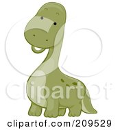 Royalty Free RF Clipart Illustration Of A Cute Brontosaurus Dinosaur Smiling