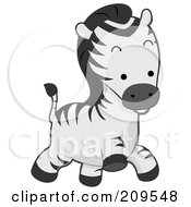 Royalty Free RF Clipart Illustration Of A Cute Baby Zebra Running Playfully