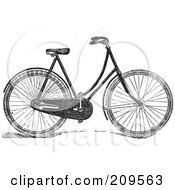 Poster, Art Print Of Retro Black And White Bicycle