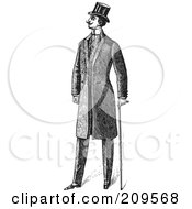 Retro Black And White Groom With A Cane