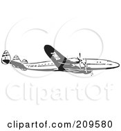 Poster, Art Print Of Retro Black And White Plane - 2