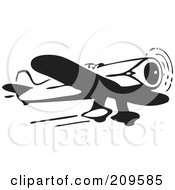 Poster, Art Print Of Retro Black And White Plane - 8