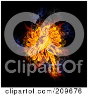 Royalty Free RF Clipart Illustration Of A Blazing Sunflower