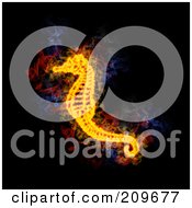 Royalty Free RF Clipart Illustration Of A Blazing Seahorse