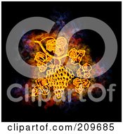 Royalty Free RF Clipart Illustration Of A Blazing Bunch Of Grapes