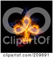 Royalty Free RF Clipart Illustration Of A Blazing Club Playing Card Suit Symbol