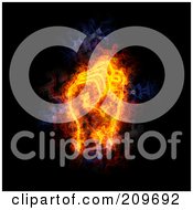 Royalty Free RF Clipart Illustration Of A Blazing Fist