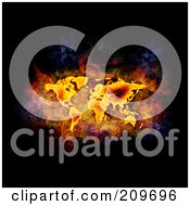 Royalty Free RF Clipart Illustration Of A Blazing World Map