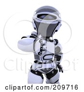 Royalty Free RF Clipart Illustration Of A 3d Silver Robot Holding Up A Thumb