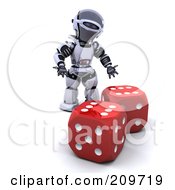 Royalty Free RF Clipart Illustration Of A 3d Silver Robot By Red Dice by KJ Pargeter