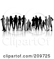 Poster, Art Print Of Line Of Silhouetted Young Adults One In A Wheelchair