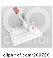 Royalty Free RF Clipart Illustration Of A 3d White Character Circling Independence Day On A July Calendar