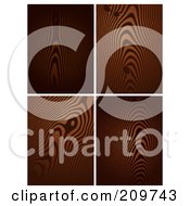 Digital Collage Of Four Dark Wood Grain Patterns