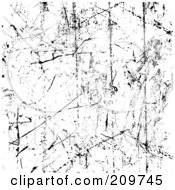 Royalty Free RF Clipart Illustration Of A Grungy Deep Scratched Texture Background In Black And White