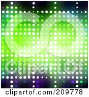 Royalty Free RF Clipart Illustration Of A Sparkly Green Halftone Background
