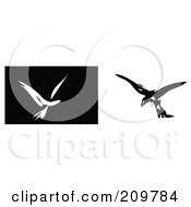 Poster, Art Print Of Black And White Abstract Birds In Flight