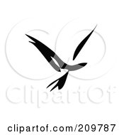 Royalty Free RF Clipart Illustration Of A Black And White Abstract Bird In Flight by xunantunich #COLLC209787-0119