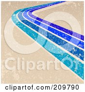 Poster, Art Print Of Grungy Beige Background With Blue Lines And A Curve