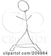 Poster, Art Print Of Stick Fitness Character On A Step Platform