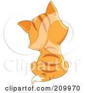 Royalty Free RF Clipart Illustration Of A View Of A Striped Orange Kittens Back