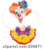 Poster, Art Print Of Goofy Clown With An Open Mouth And Purple Hat