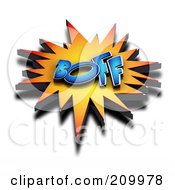 Royalty Free RF Clipart Illustration Of A 3d BOFF Comic Cloud With A Shadow by stockillustrations
