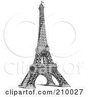 Poster, Art Print Of Retro Black And White Styled Eiffel Tower