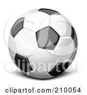 3d Soccer Ball With Black And Orange Marks