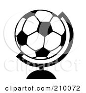Poster, Art Print Of Black And White Soccer Ball Desk Globe