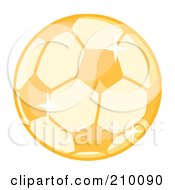 Royalty Free RF Clipart Illustration Of A Golden Sparkling Soccer Ball