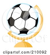 Royalty Free RF Clipart Illustration Of A Soccer Ball Desk Globe