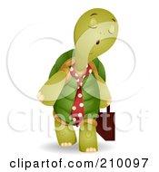 Poster, Art Print Of Cute Business Tortoise Carrying A Briefcase