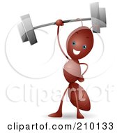 Poster, Art Print Of Happy Strong Ant Holding Up A Barbell