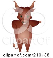 Poster, Art Print Of Bull Standing Upright And Pointing With One Arm