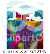 Poster, Art Print Of Clouds Above A Colorful City During The Day