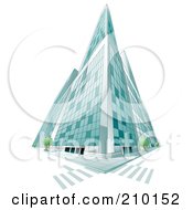 Low Perspective Of A Tall Glass City Building